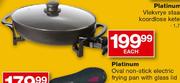 Platinum Oval Non-Stick Electric Frying Pan With Glass Lid -Each