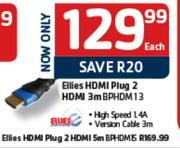 Ellies HDMI Plug 2 HDMI 3m BPHDMI3-Each