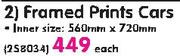 Framed Prints Cars-560mm x 720mm Each