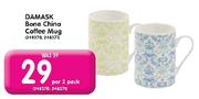 Damask Bone China Coffee Mug-Per 2 Pack