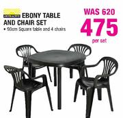 Antracite Ebony Table And Chair Set-Per Set