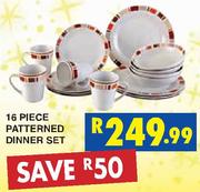 16 Piece Patterned Dinner Set
