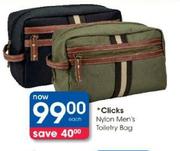 Clicks Nylon Men's Toiletry Bag Each