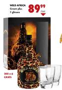 Wild Africa Cream Plus 2 Glasses-750ml