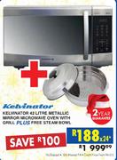 Kelvinator 42 Litre Metallic Mirror Microwave Oven With Grill Plus Free Steam Bowl