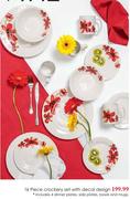 16 Piece Crockery Set With Decal Design