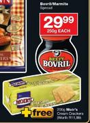 Bovril/Marmite Spread-250g+Free Moir's Cream Crackers-200g