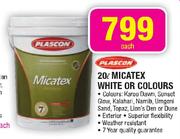 Plascon 20L Micatex White Or Colours-Each