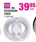 Simple Choice Light Duty 3M Extension Cord-Each