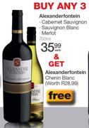 Alexanderfontein Cabernet Sauvignon,Sauvignon Blanc Or Merlot-750ml Each