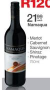 Namaqua Merlot/Cabernet Sauvignon/Shiraz Or Pinotage-750ml Each