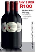Robertson Winery Cabernet Sauvignon Or Shiraz-Any 3 Nos