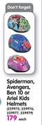 Spiderman,Avengers Ben 10 Or Ariel Kids Helmets-Each