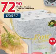 Dinu Rose Collection 2 Ply White Toilet Tissue-18's