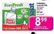 Everfresh Long Life  Milk(All variants)-6x1Ltr pack