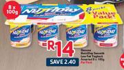 Danone-NutriDay Smooth Low Fat Yoghurt Assorted-8x100g Per Pack