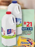Clover Fresh Milk Assorted-2Ltr Each