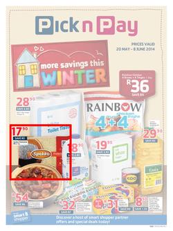 Pick N Pay WC : Winter Savings (20 May - 8 Jun 2014), page 1