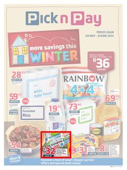 Pick N Pay KZN : Winter Savings (20 May - 8 Jun 2014), page 1