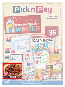 Pick N Pay KZN : Winter Savings (20 May - 8 Jun 2014), page 1