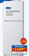 KIC 170Ltr Top Freezer Fridge