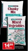 House Brand Mixed/Chunky Mix Vegetables-1kg Each