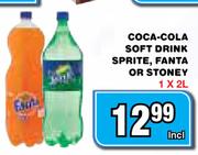 Coca-Cola Soft Drink Sprite, Fanta Or Stoney-1x2L