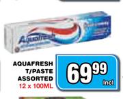Aquafresh T/Paste Assorted-12x100ml