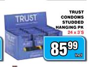 Trust Condoms Studded Hanging PK-24x3's