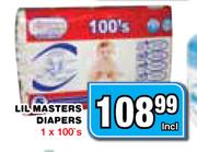 Lil Masters Diapers-1x100's
