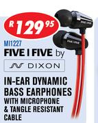 Dixon In-Ear Dynamic Bass Earphones With Microphone & Tangle Resistant Cable MI1227