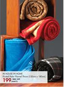 In House In Home Printed Polar Flannel Throw 150x180Cm