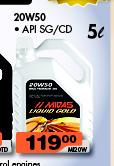 Midas Liquid Gold API SG/CD 5L 20W50-5Ltr