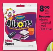 Beacon Allsorts Original/Mini/Tutti Fruiti-150gm Each