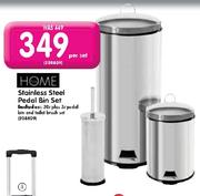 Home Stainless Steel Pedal Bin Set-Per Set