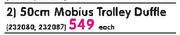 Paklite 50cm Mobius Trolley Duffle Each