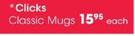 Clicks Classic Mugs Each