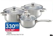 Clicks 6-Piece Stainless Steel Pot Set-Per Set