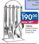 Clicks 24-Piece Salgon Stainless Steel Cutlery Set-Per Set