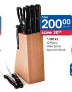 Clicks 12-Piece Knife Set In Wooden Black-Per Set