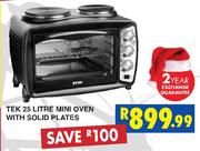 Tek 25 Litre Mini Oven With Solid Plates