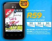 LG L1II Dual Smartphone-On Straight Up 50 Topup