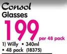 Consol 340ml Glasses Willy-48 Pack