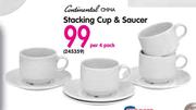 Continental China Stacking Cup & Saucer-Per 4 Pack