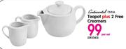 Continental China Teapot Plus 2 Free Creamers