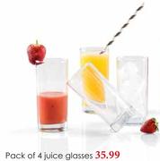 Pack Of 4 Juice Glasses