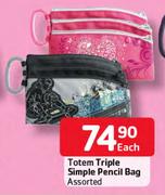 Totem Triple Simple Pencil Bag Assorted Each