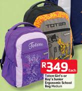 Totem Girl's Or Boy's Junior Ergonomic School Bag Medium Each