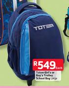 Totem Girl's Or Boy's Trolley School Bag Large Each