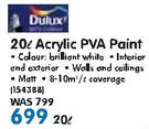 Dulux 20L Acrylic PVA Paint